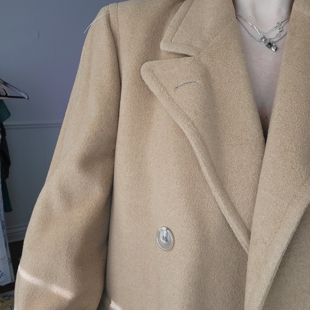 vintage camel 100 camel fur Tan Overcoat - Picture 10 of 10